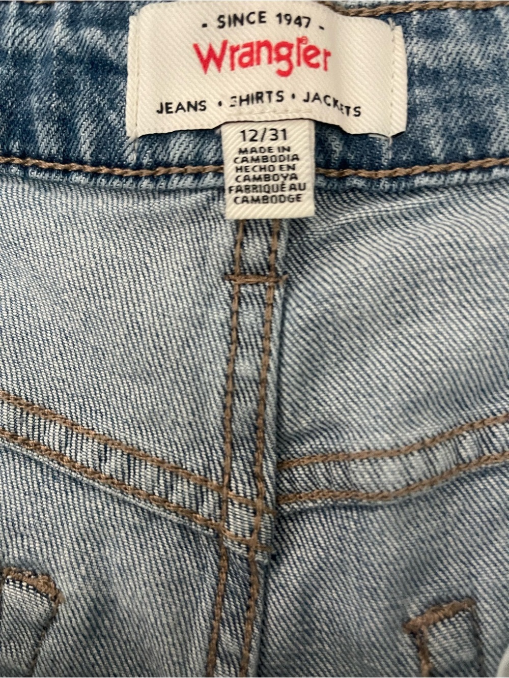 Wrangler Light Wash Denim‎ Jorts Size 12 Relaxed Fit Bermuda Shorts - Picture 3 of 7